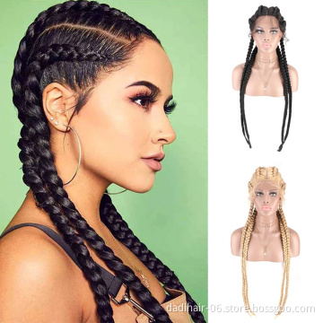African Glueless Box Braids Wig Tresse Cornrow Aliexpress Hair For Synthetic Front Lace Braiding Wig Baby Hair For Black Women
